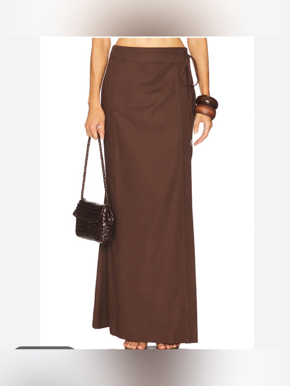 Riot Swim Callen Side Tie Maxi Skirt in Chocolate new with tag - Picture 3 of 10